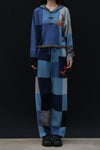 YANYAN KNITS Check Colorblock Sweatpants YYK-YYW23-0183-LAN Blue YYK-YYW23-0182